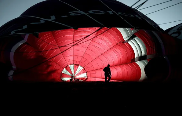 Red, people, dark, ball, Air