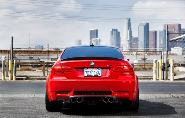 Picture BMW, BMW, back, red, red, e92
