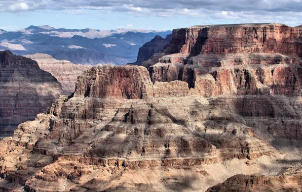 The sky, landscape, mountains, canyon, AZ, Grand Canyon, National Park