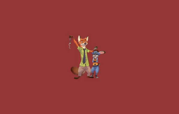 Fox, red, hare, zeropolis, zootopia