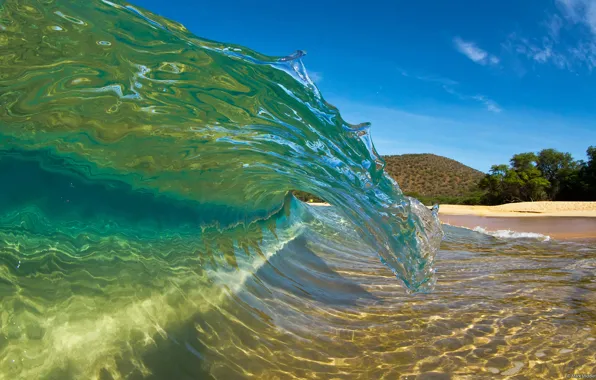 Beach, wave, whirlpool, Hawaii