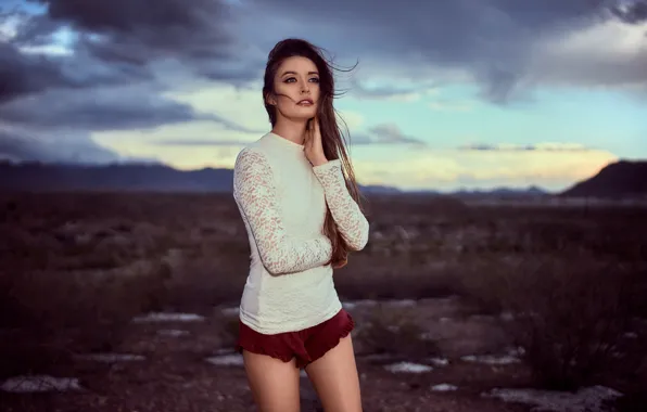 Girl, face, background, the wind, hair, legs, Sabrina