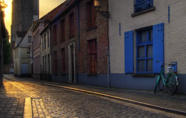 Picture the city, street, morning, Bruges road