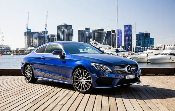 Picture blue, Mercedes-Benz, Mercedes, AMG, Coupe, C-Class, C205