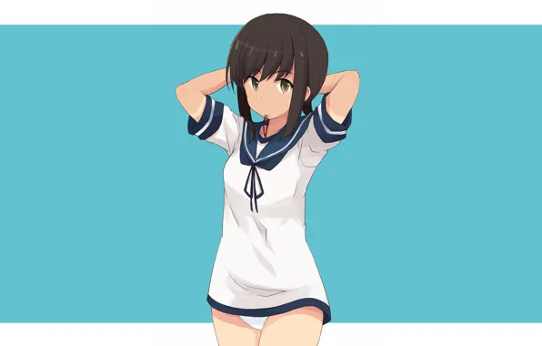 Girl, sexy, anime, beautiful, short hair, pretty, brunette, erotic