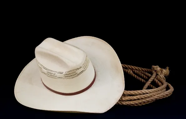 Picture hat, leather, rope