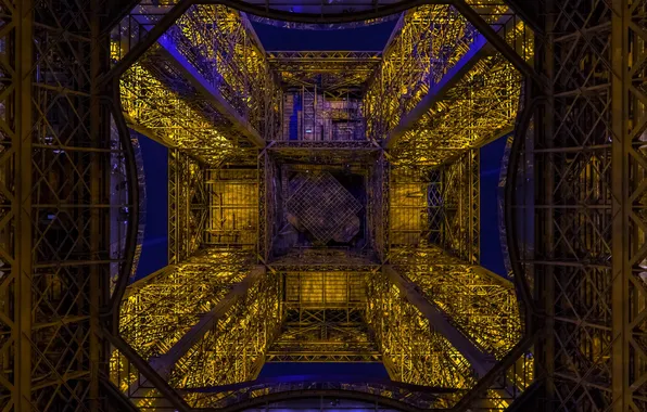 Picture night, the city, Paris, Eiffel Tower