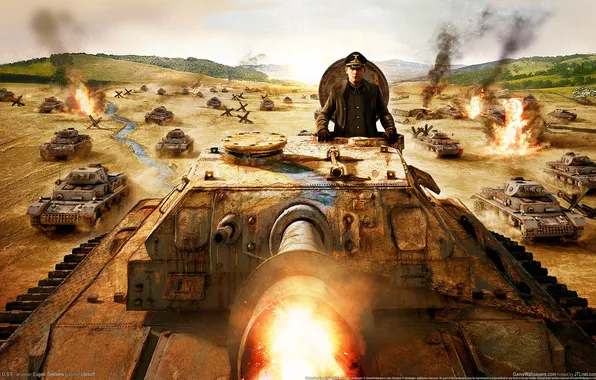 Picture world of tanks, offensive, komanduese