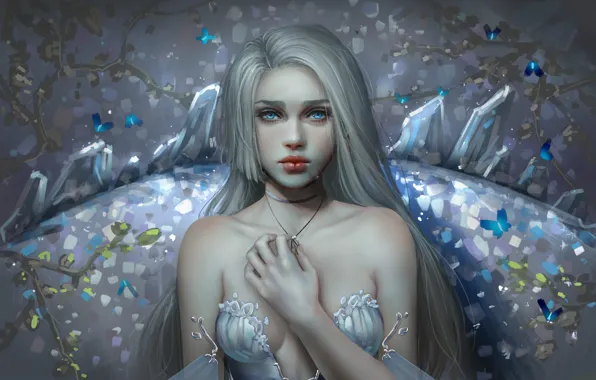 Picture look, girl, background, fantasy, beauty