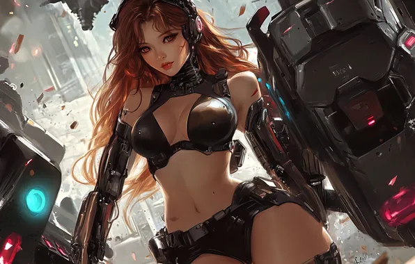 Machine, look, girl, fiction, body, figure, linen, cyborg