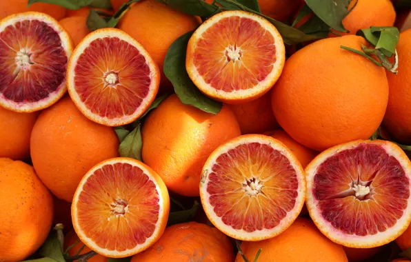 Orange, citrus, in half