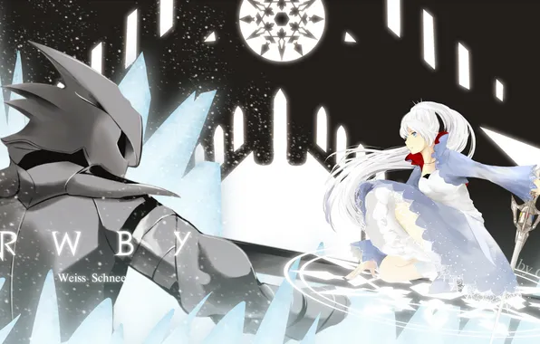 Girl, sword, armor, White Snow, RWBY