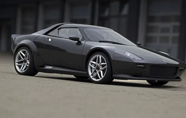 Machine, black, sports, car, Lancia, Stratos