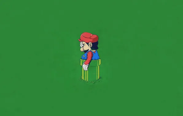 Green, pipe, Mario, green background, mario, facepalm, facepalm