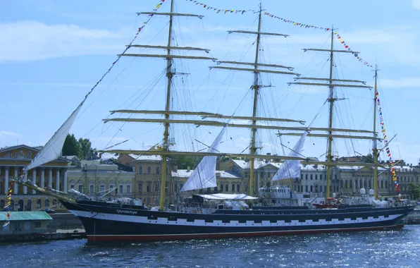 Ship, Kruzenshtern, sailing