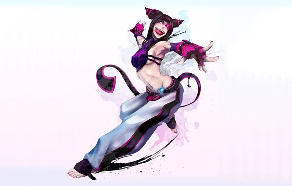 Girl, minimalism, stand, Street Fighter, crazy eyes, Juri