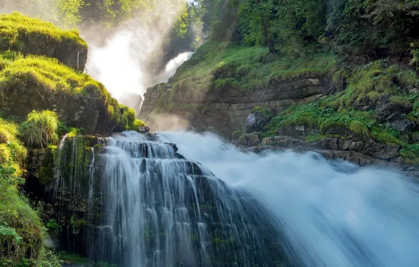 Rock, waterfall, beauty