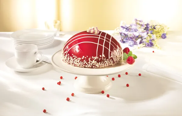Picture raspberry, table, food, Cup, cake, dessert, cakes, dish