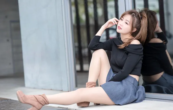 Picture girl, pose, Asian