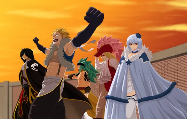 Girl, anime, art, guys, Fairy Tail