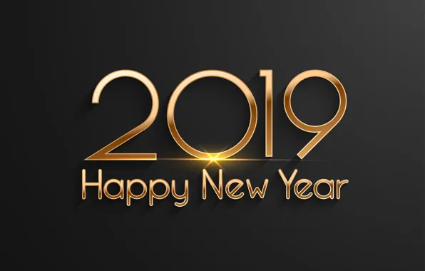 Gold, New Year, figures, golden, black background, black, background, New Year