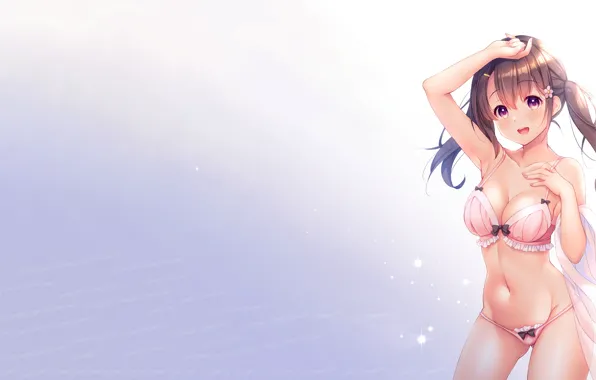 Picture girl, sexy, lingerie, bra, panties, long hair, boobs, anime