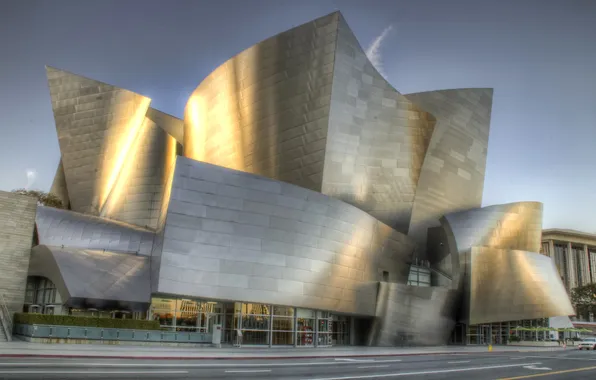 The sky, street, hdr, USA, Los Angeles, Walt Disney Concert Hall