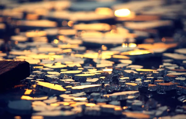 Fragments, blur, bokeh, broken glass