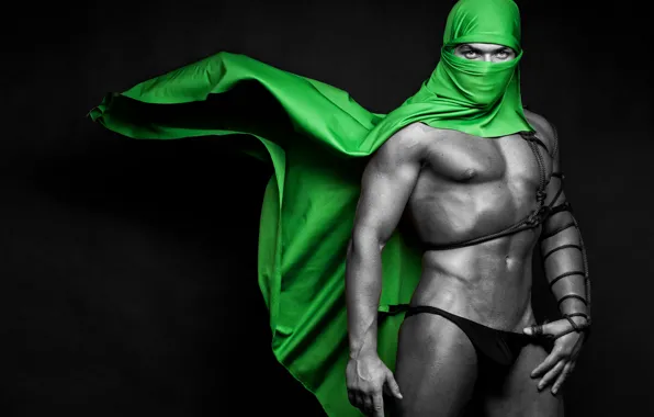 Look, figure, East, green, guy, shawl, athlete, brawny male