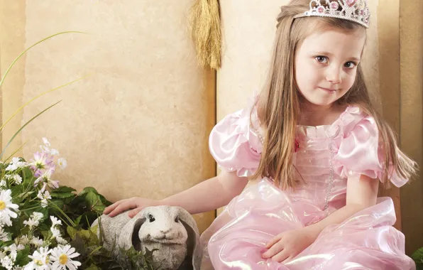 Picture look, rabbit, dress, girl, Princess