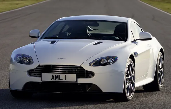 White, Wallpaper, Aston Martin, car, Vantage S