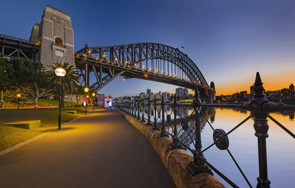 The sky, sunset, bridge, Australia, Sydney