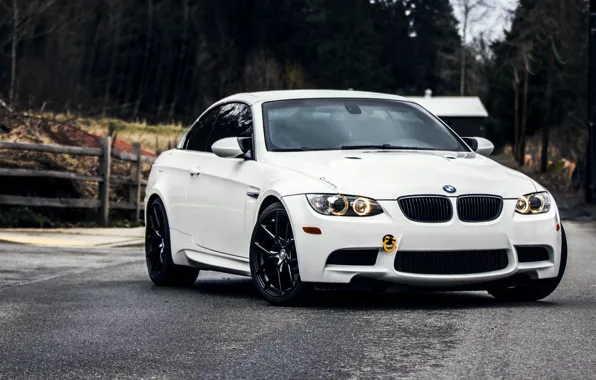 Picture Road, BMW, White, BMW, Lights, Before, White, E92