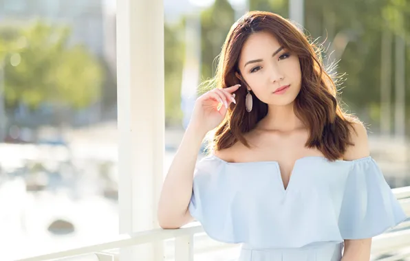 Picture look, background, Asian, girl