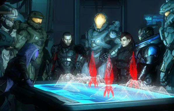 Download wallpaper mass effect, shepard, halo, reaper, garrus vakarian ...