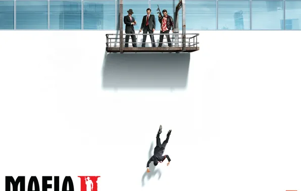 Murder, balcony, Mafia 2, Mafia 2, white wall