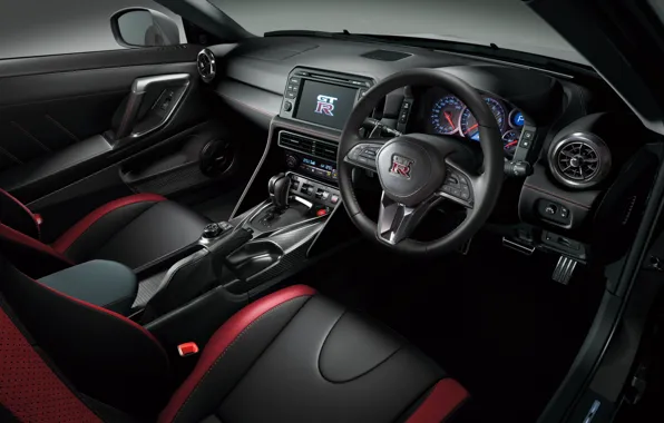 Picture panel, interior, the wheel, Nissan, GT-R, salon, Nissan, R35