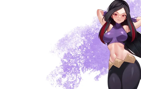 Girl, hot, sexy, hot girl, boobs, anime, red eyes, pretty