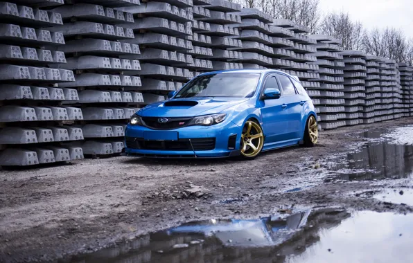 Subaru, Impreza, WRX, Blue, STI, JDM