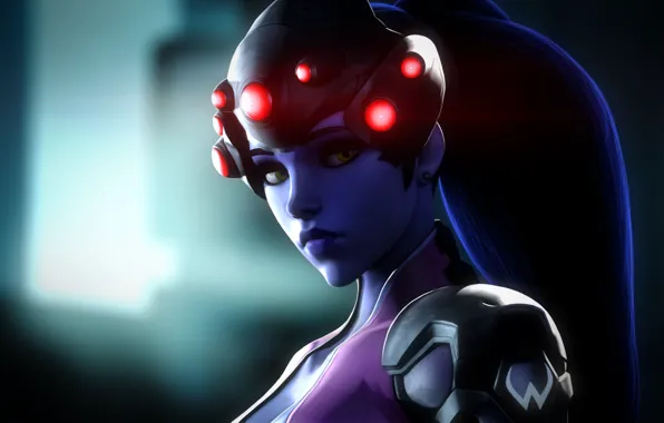 Picture eyes, girl, blizzard, art, sniper, assassin, Overwatch, Widowmaker