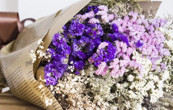 Purple, flowers, bouquet