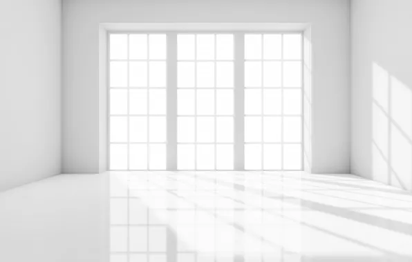 Picture room, interior, window, white, empty