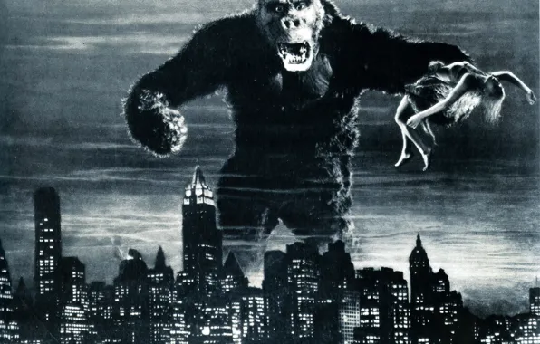 Picture girl, New York, King Kong