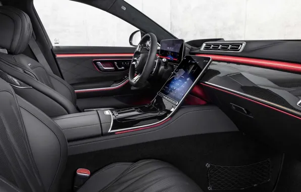 Interior, the wheel, Mercedes, display, AMG, torpedo, Mercedes-AMG S 63 E Performance