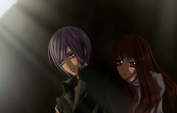 Girl, shadow, guy, Vampire Knight, Knight-vampire