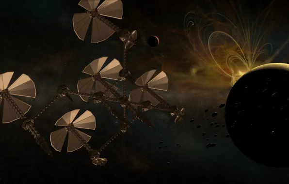 Space, planet, satellite
