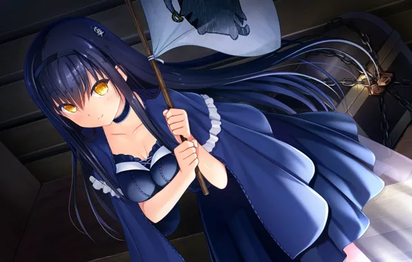 Girl, art, chest, Summer Pockets