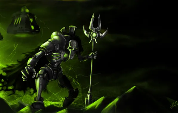 Green, sake, warrior, warhammer 40k Necrons