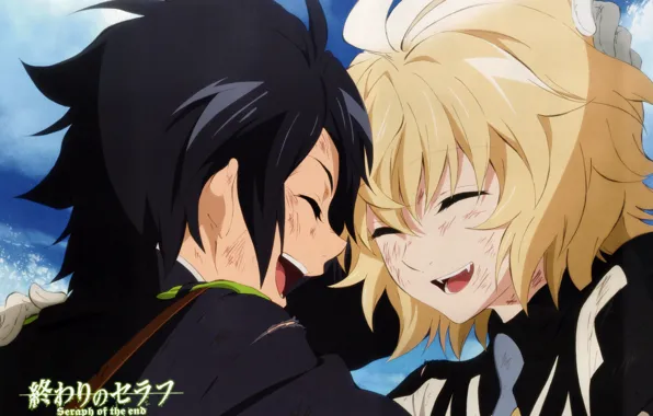 Joy, each, tears, art, military uniform, Owari no Seraph, Yuuichirou Hyakuya, Michaela Hyakuya