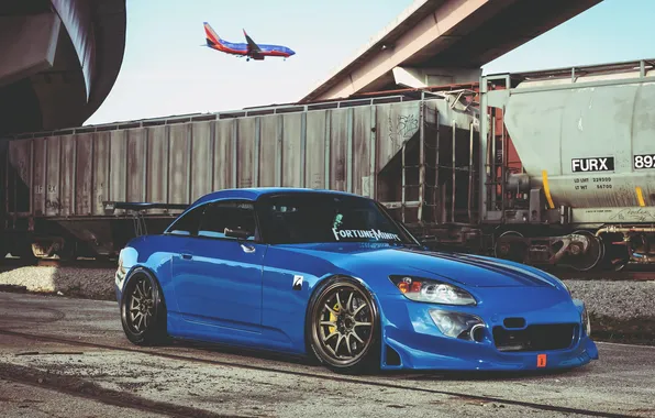 The plane, train, honda, Honda, train, plane, hardtop, s2000